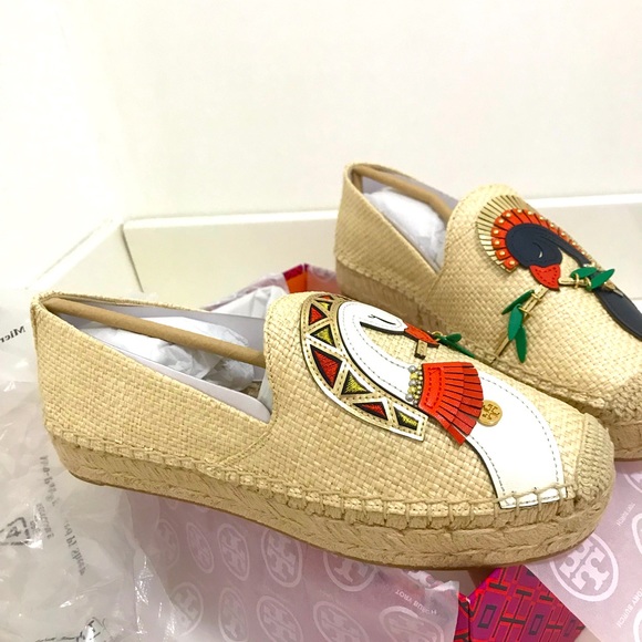 Tory Burch Parrot Espadrille Raffia/Calf Leather - Picture 10 of 13